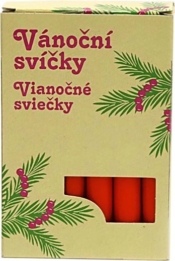 Velas rojas que no gotean para el árbol de Navidad - 12 unidades