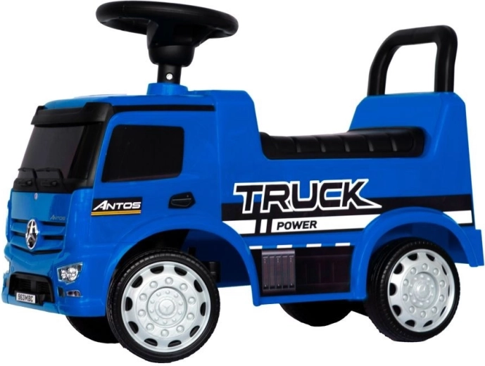 Correpasillos infantil Mercedes-Benz Antos tipo camión con sonido y luces, azul