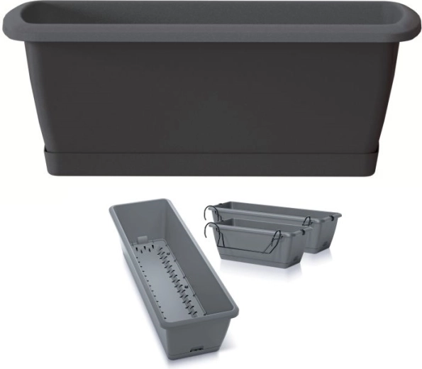 Jardinera con sistema de autorriego con soporte 59,3 cm antracita RESPANA EASYCARE