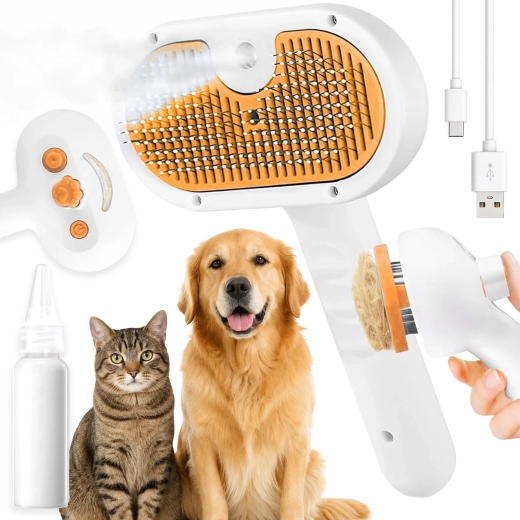 Cepillo de vapor 3 en 1 para perros y gatos RENEW FORCE