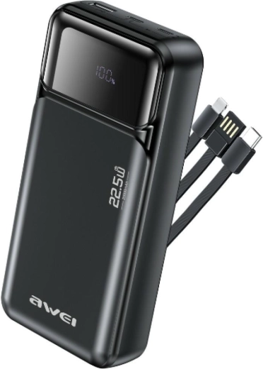 Powerbank Awei 20000 mAh con cables integrados
