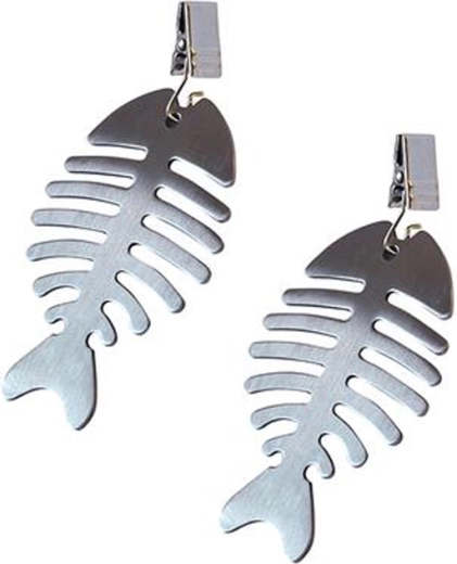 Pesas para mantel de acero inoxidable – pez, set de 4 uds.
