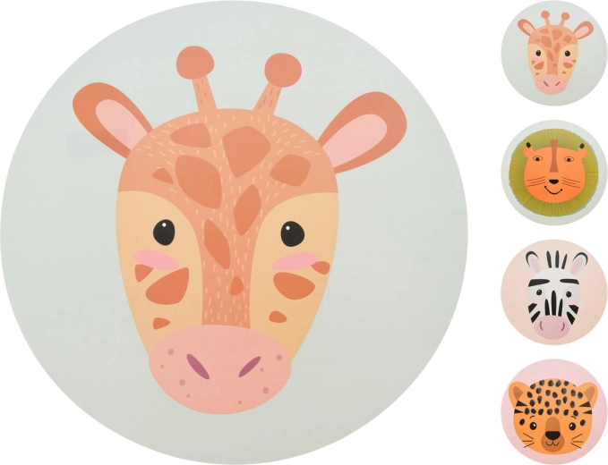 Mantel individual infantil redondo de 38 cm – mix de motivos de animales