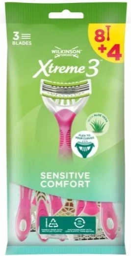 Wilkinson Xtreme3 Comfort Sensitive maquinillas desechables para mujer 8+4