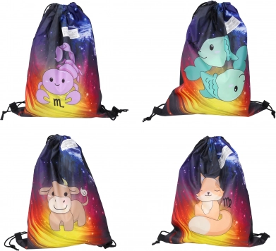 Mochila tipo saco Zodiac con motivo de los 12 signos
