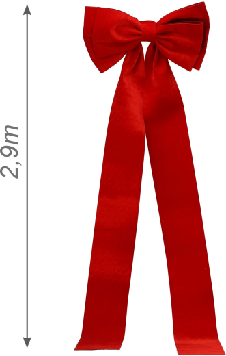 Lazo decorativo navideño (moño) rojo 82 × 290 cm