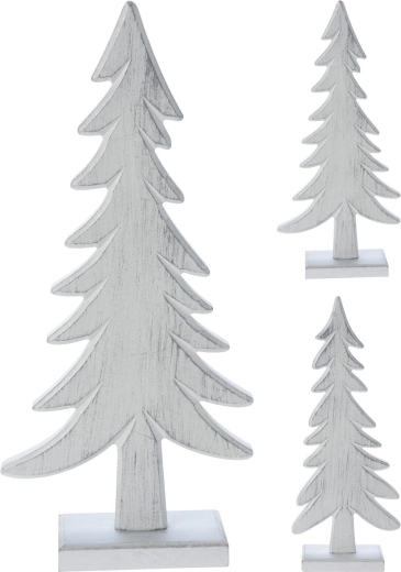 Árbol decorativo de madera 33 cm – blanco