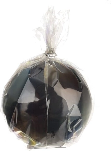 Vela decorativa esférica brillante negra 8 cm
