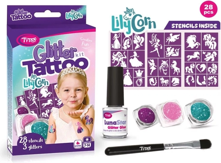 Set de tatuajes brillantes LilyCorn