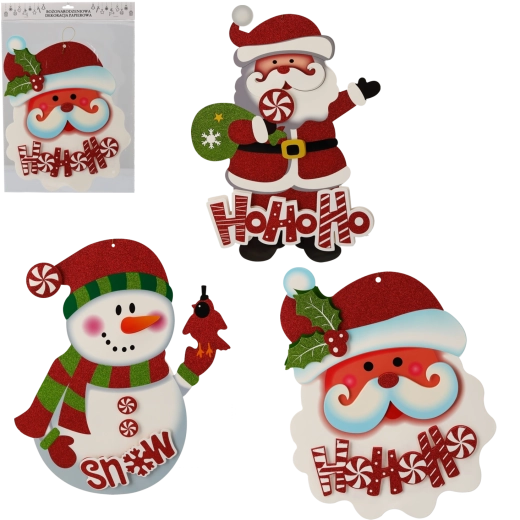 Decoración navideña de papel para colgar – mix de motivos