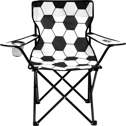Silla de camping plegable con motivo de fútbol NILS Camp blanca/negra