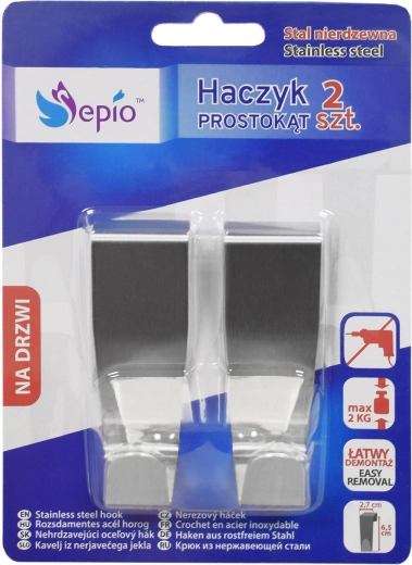 Gancho de acero inoxidable para cajón 2,7 × 2,7 × 6,5 cm (2 uds)