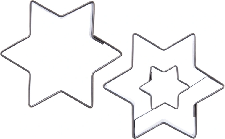 Cortador de galletas de acero inoxidable estrella, set de 2 uds.