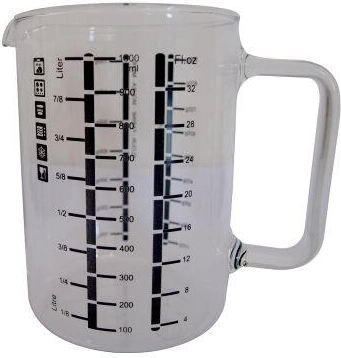 Jarra medidora de cocina de vidrio borosilicato 1 l alta