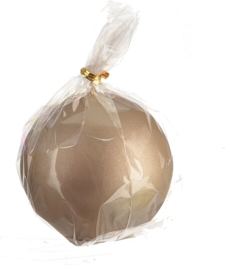 Vela decorativa mate en forma de bola color champán 8 cm