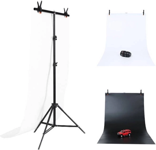 Soporte de fondo para estudio fotográfico Puluz 70x200 cm con 2 fondos