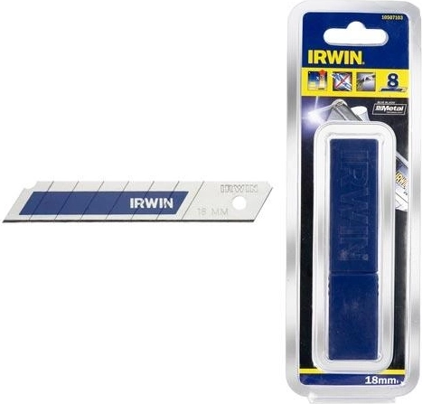 Cuchillas segmentadas bimetálicas 18 mm IRWIN, azules (8 uds)