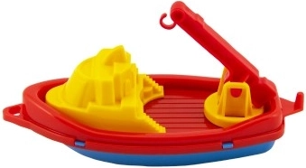 Barquito de plástico con grúa 14 cm