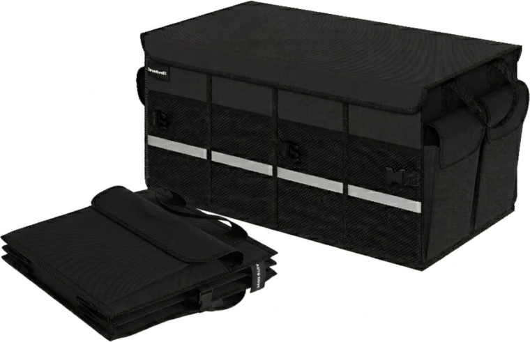 Organizador plegable antideslizante para el maletero del coche Bauerkraft negro