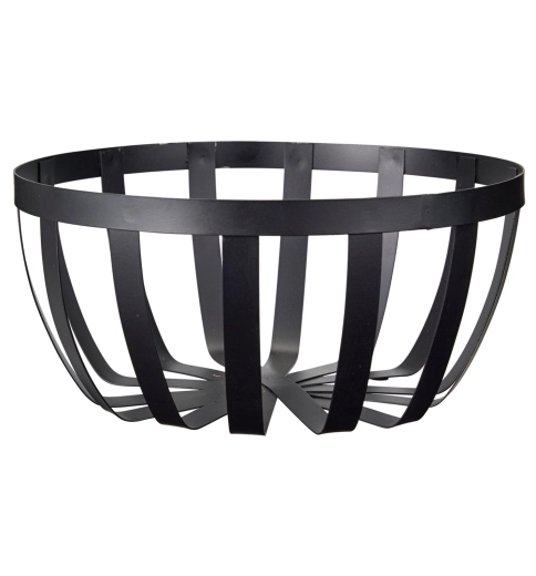 Cesta metálica para fruta 25 cm negra