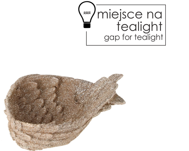 Portavelas de cerámica para vela de té con forma de alas, blanco