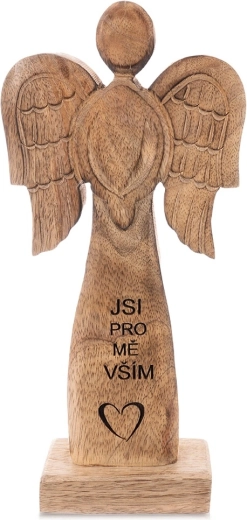 Figura de ángel de madera de mango 30 cm