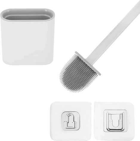 Cepillo de WC de silicona Ruhhy slim con soporte higiénico