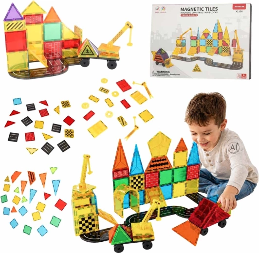 Juego de construcción magnético 3D STEM para niños (90 piezas)