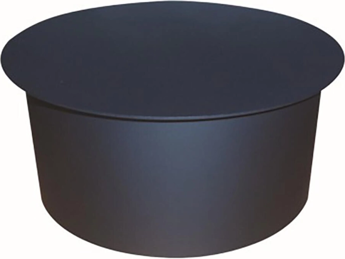 Tapa de cierre para conducto de humo 145 mm negra