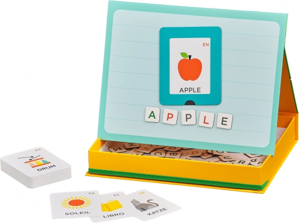 Petit Collage alfabeto multilingüe – tarjetas y letras magnéticas
