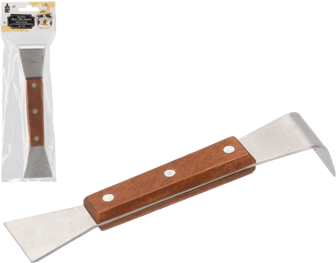 Cincel apícola de acero inoxidable con mango de madera 20 cm
