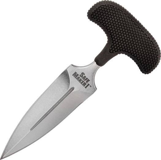 Daga de empuje Cold Steel Safe Maker I, 11,4 cm, negra, Kray-Ex, funda Secure-Ex