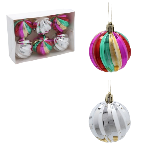 Juego de bolas navideñas con forma de calabaza de 6 cm, mezcla de colores (6 uds.)
