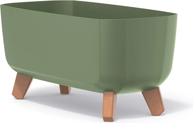 Macetero con patas Gracia Case 39 cm – verde tierra