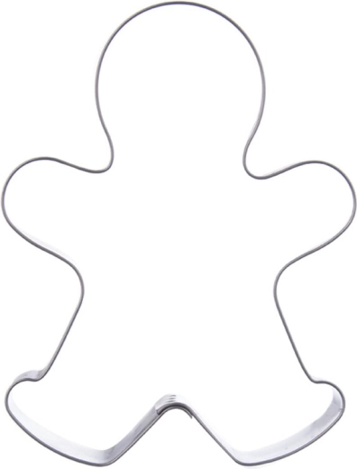 Cortador de galletas de acero inoxidable con forma de muñeco de jengibre, 10 cm