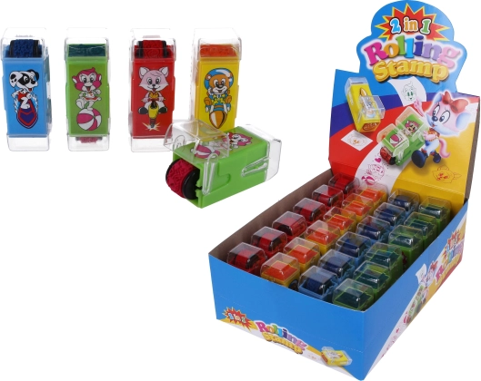 Sello 2 en 1 para niños: sello y rodillo con animalitos