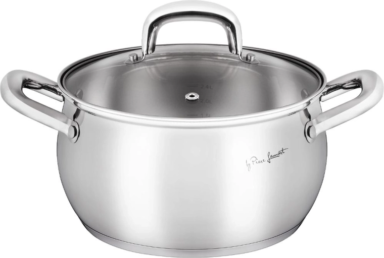 Cacerola de acero inoxidable Lamart Shape con tapa, 2,4 l