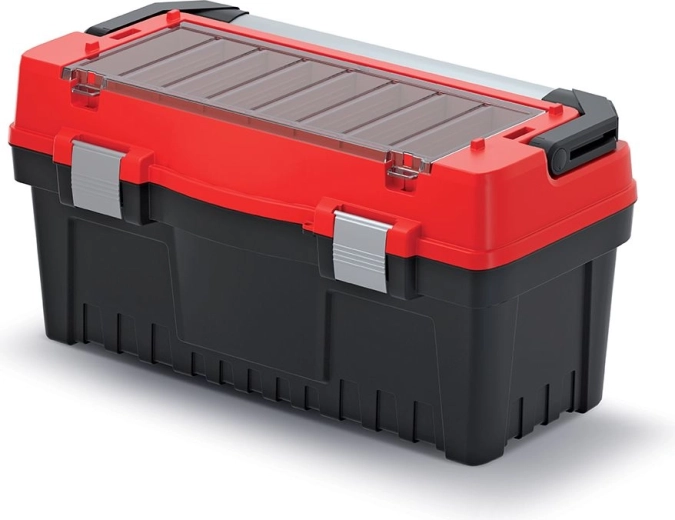 Maletín de herramientas EVO con asa y cierres metálicos, 59 × 28,8 × 30,8 cm, rojo