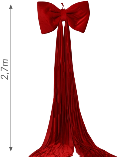 Lazo decorativo navideño (cocarda) rojo 85 × 270 cm - 1 unidad