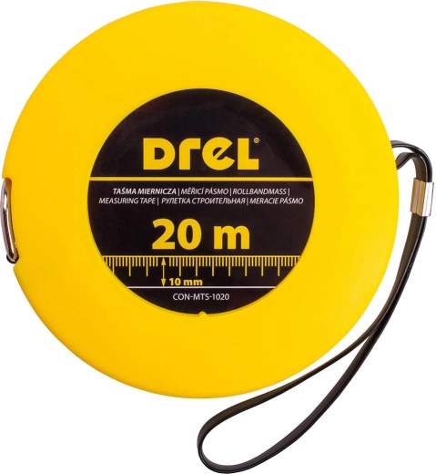 Cinta métrica retráctil de acero 20 m × 10 mm Drel
