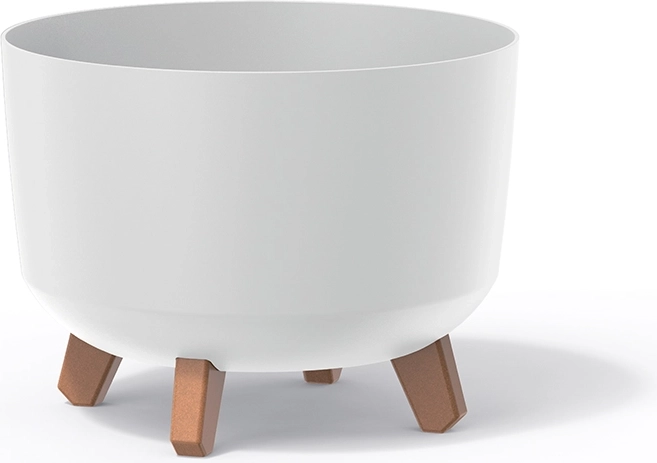 Macetero de plástico con patas Gracia, diámetro 39 cm, blanco