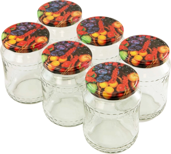 Juego de tarros para conservas de 720 ml con tapas de 82 mm, 6 uds.