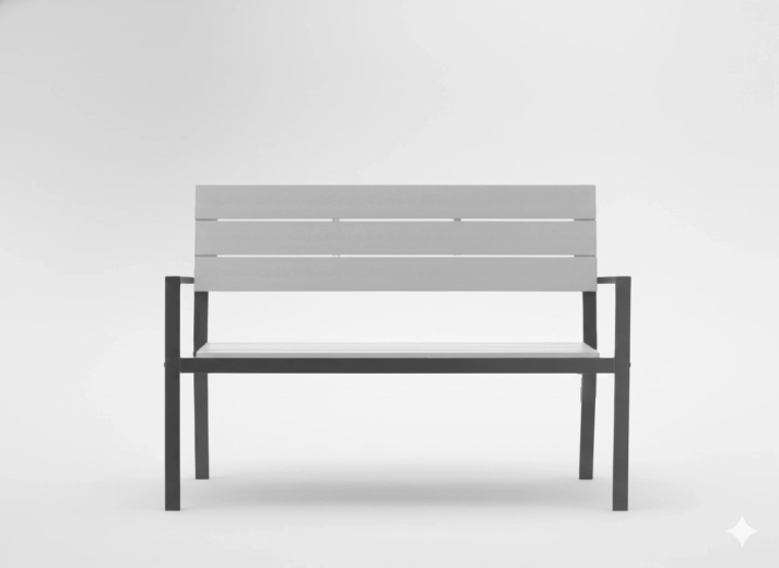 Banco de jardín Garden line 118 × 54 × 77 cm gris