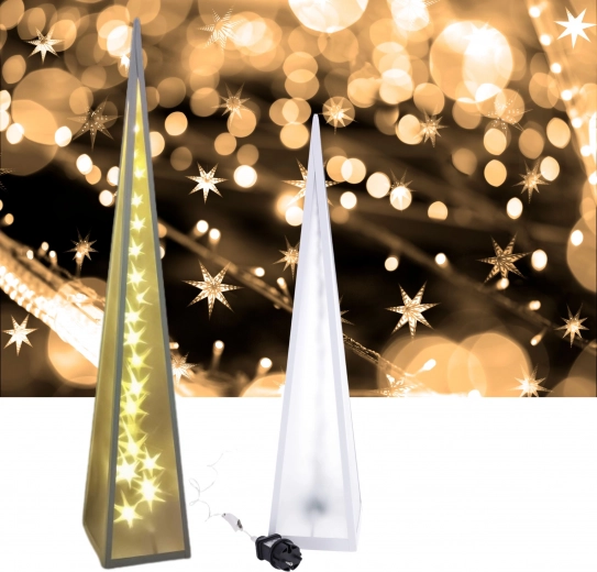 Lámpara LED navideña con estrellas giratorias 90 cm