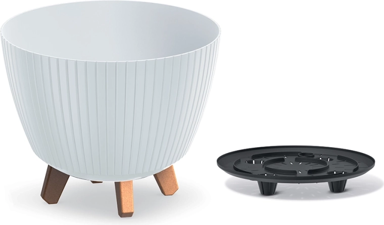 Maceta Lamia 28,8 cm blanca – maceta moderna de plástico para plantas