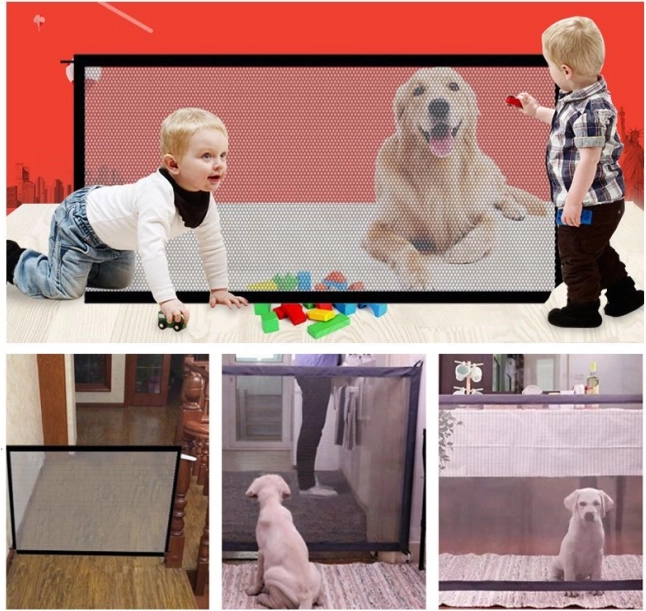 Barrera de seguridad de malla para perros y gatos 183 × 75 cm