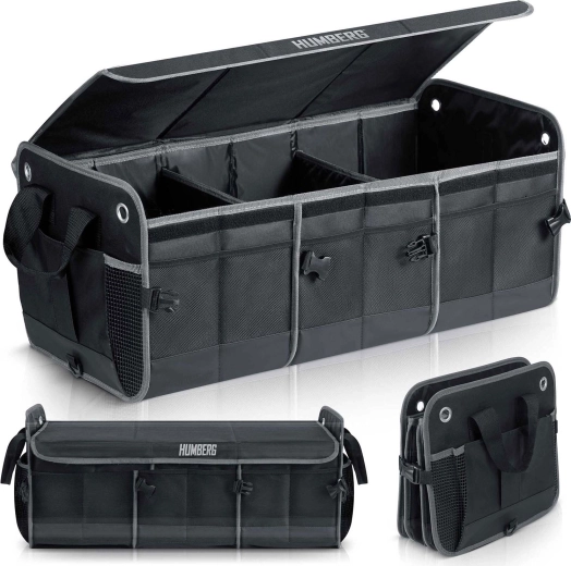 Organizador plegable para maletero HUMBERG con tapa y separadores