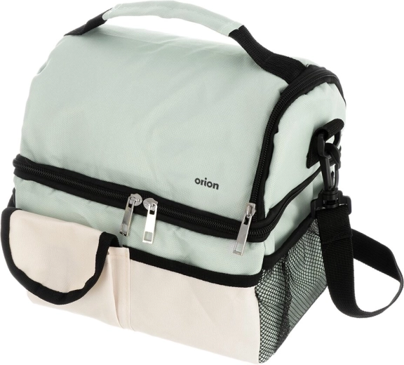 Bolsa térmica verdosa 23 × 15,5 × 24 cm
