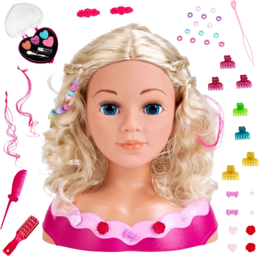 Cabeza para peinar PRINCESS CORALIE con paleta de maquillaje – Klein