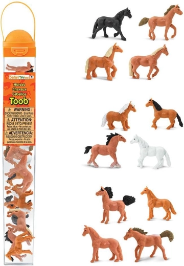 Safari Ltd. Toobs tubo con figuras de caballos (12 uds.)
